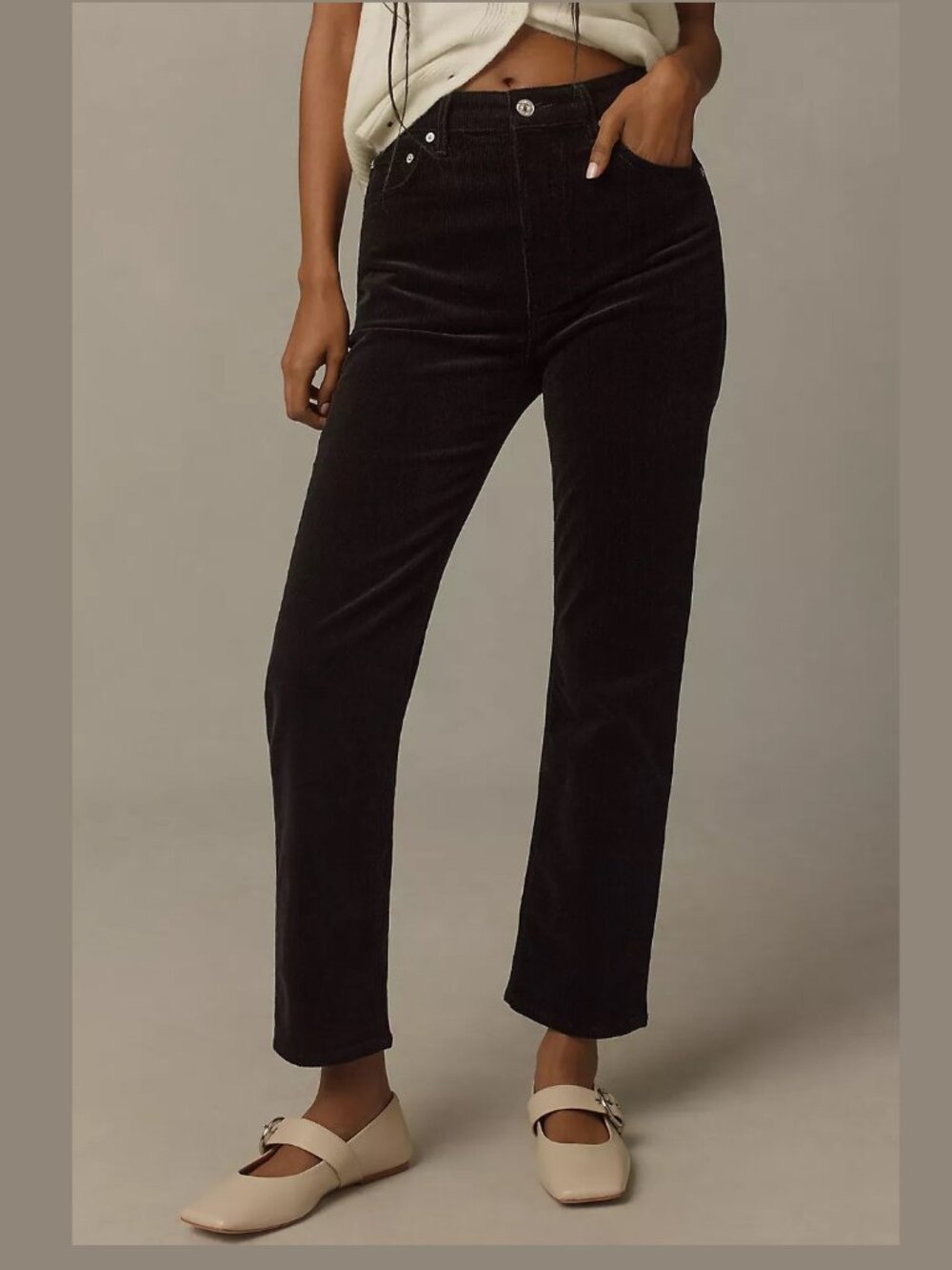 NEW $238 CITIZENS OF HUMANITY ZURIE STRAIGHT LEG BLACK CORDUROY PANTS SIZE 27